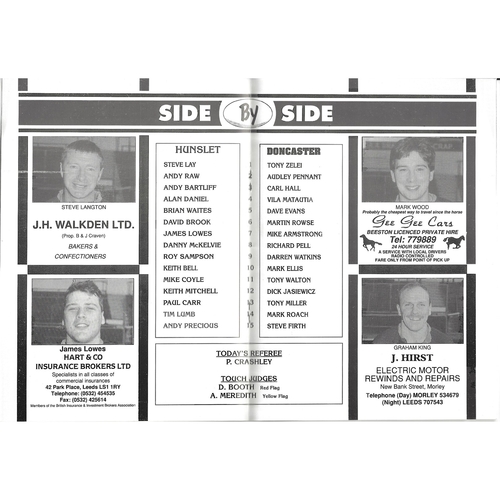 1991/92 Hunslet v Doncaster Rugby League programme