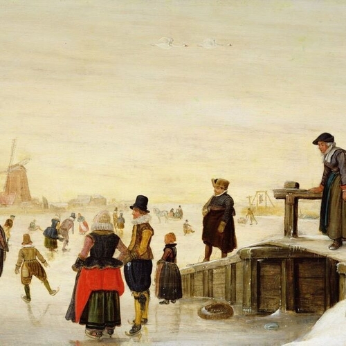Figures Skating in a Dutch Landscape