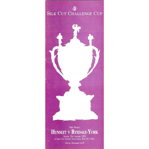 1992/93 Hunslet v Ryedale York Rugby League Challenge Cup 1st Round programme