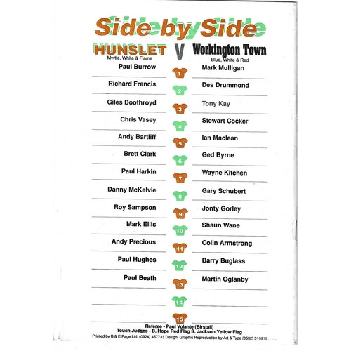 1993/94 Hunslet v Workington Town Rugby League programme