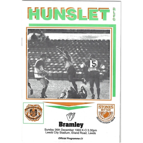 1993/94 Hunslet v Bramley Rugby League programme