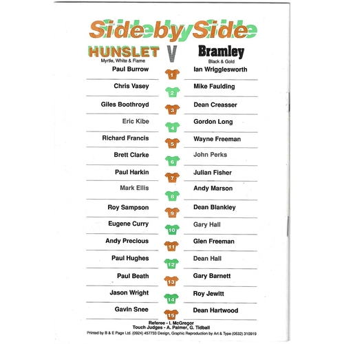 1993/94 Hunslet v Bramley Rugby League programme