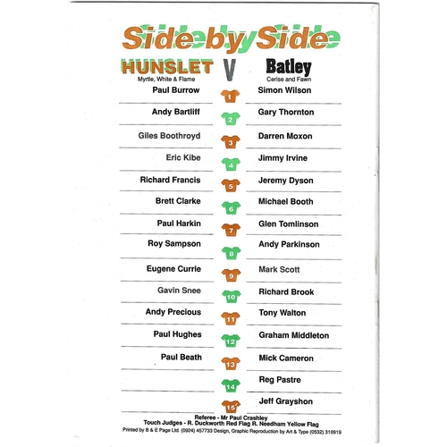 1993/94 Hunslet v Batley Rugby League programme