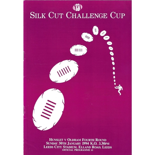 1993/94 Hunslet v Oldham Rugby League Challenge Cup 4th Round programme