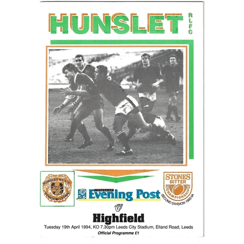 Runcorn Highfield Away Rugby League Programmes