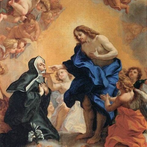 A Blessed Abbess Receiving the Host from the Hands of Christ