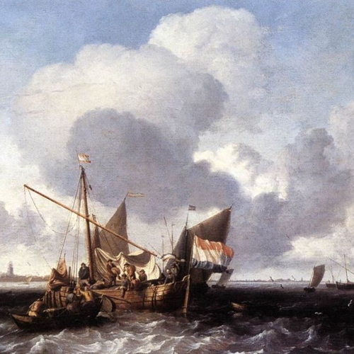 Ships on the Zuiderzee before the Fort of Naarden