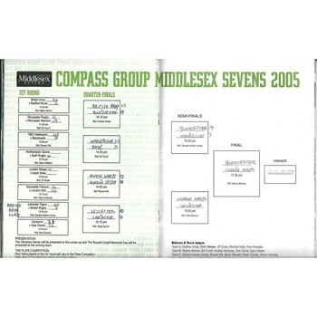 2005 Middlesex Sevens Rugby Union Programme & Match Ticket