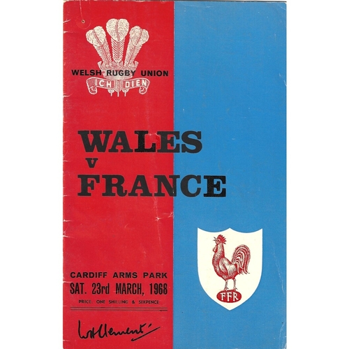 1968 Wales v France 5 Nations Rugby Union Programme