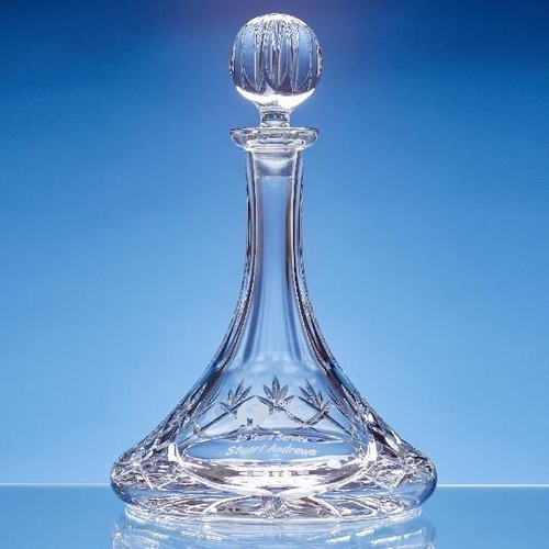 Lead Crystal Panelled Ships Decanter 0.85ltr