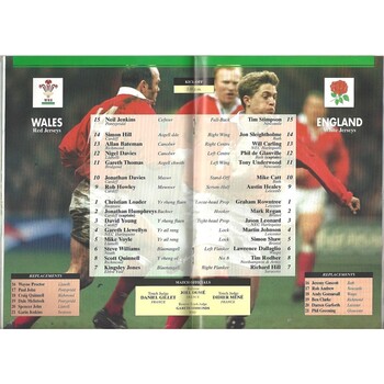 1997 Wales v England 5 Nations Rugby Union Programme