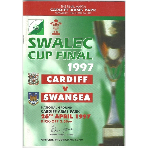 1997 Cardiff v Swansea SWALEC Cup Final Rugby Union Programme