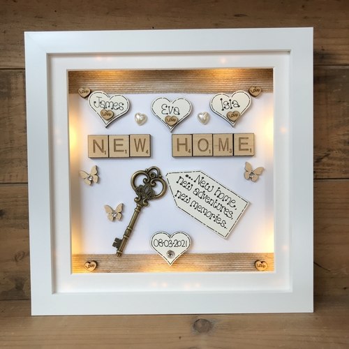 LED Our First Home frame