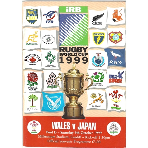 1999 Wales v Japan Rugby World Cup Pool Game Rugby Union Programme