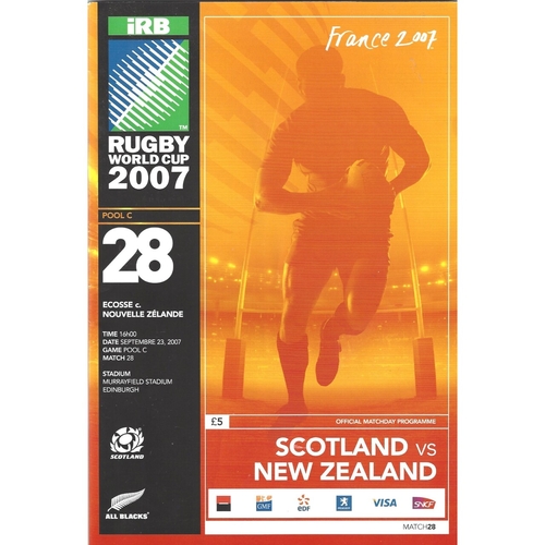 Rugby World Cup Pool Game Rugby Union Programmes