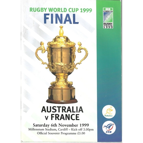 1999 Australia v France Rugby World Cup Final Rugby Union Programme