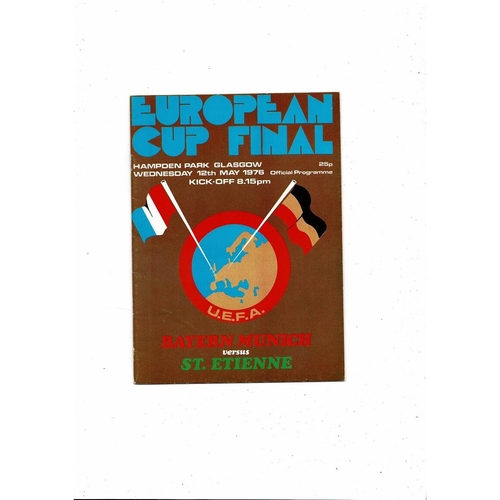 1976 Bayern Munich v St. Etienne European Cup Final Football Programme