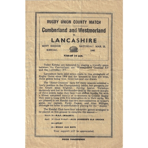 County Championship Rugby Union Programmes