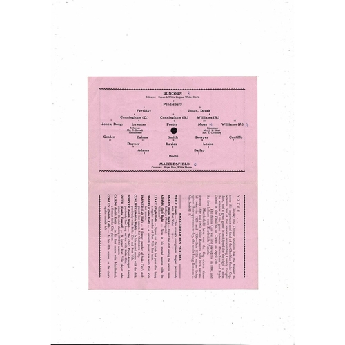 1961/62 Runcorn v Macclesfield Cheshire Senior Cup Semi Final Football Programme