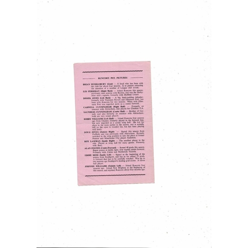 1961/62 Runcorn v Macclesfield Cheshire Senior Cup Semi Final Football Programme