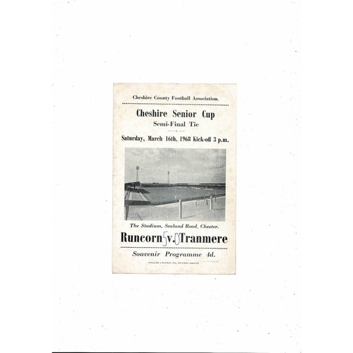 1967/68 Runcorn v Tranmere Cheshire Senior Cup Semi Final Football Programme