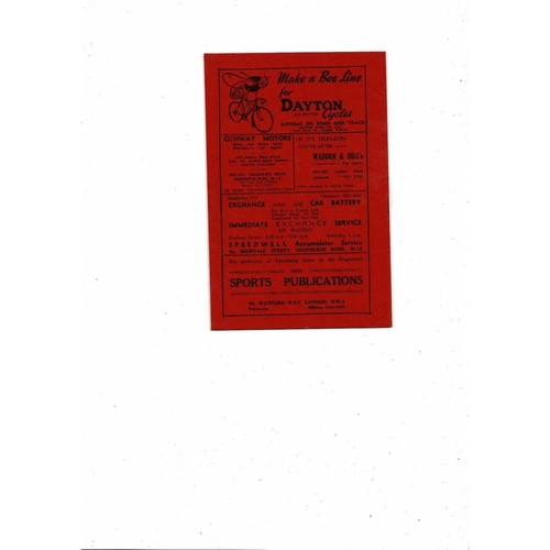 1950/51 Brentford v Birmingham City Football Programme