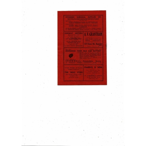 1951/52 Brentford v Swansea Football Programme