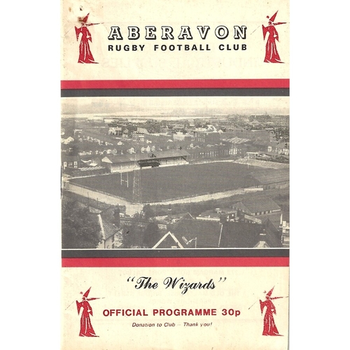 Aberavon Home Rugby Union Programmes