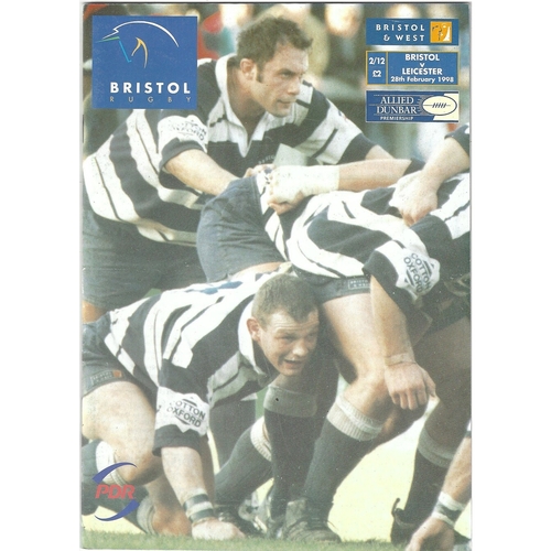 1997/98 Bristol v Leicester Rugby Union Programme