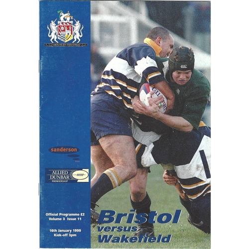 Wakefield Away Rugby Union Programmes