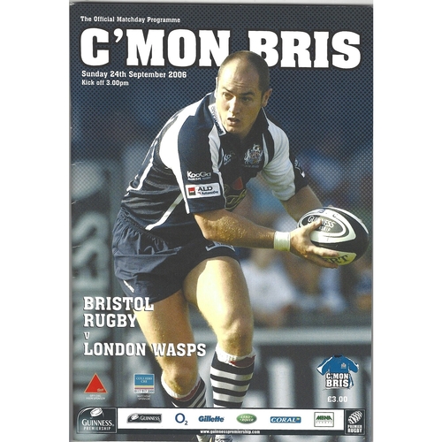 2006/07 Bristol v London Wasps Rugby Union Programme