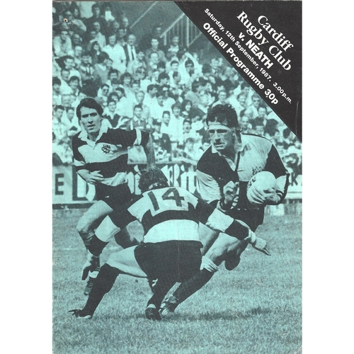 1987/88 Cardiff v Neath Rugby Union Programme