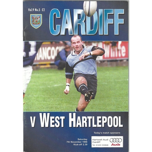 West Hartlepool Away Rugby Union Programmes