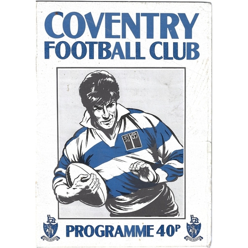 1987/88 Coventry v Neath Rugby Union Programme