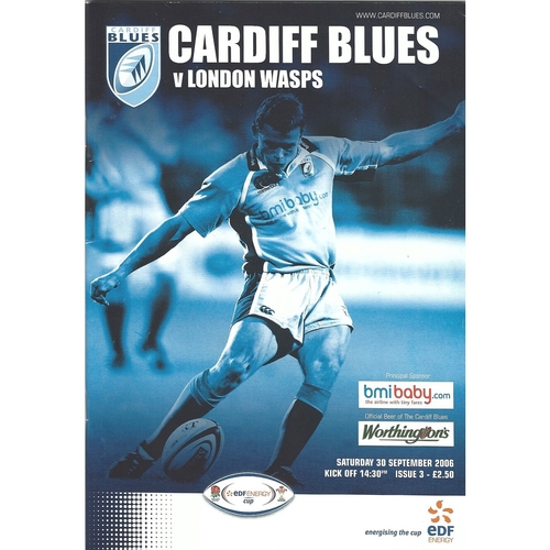 2006/07 Cardiff Blues v London Wasps Rugby Union programme