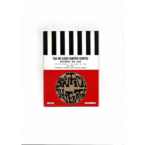 1967/68 Benfica v Juventus European Cup Semi Final Football Programme