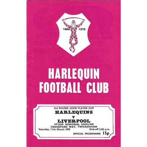 Harlequins Home Rugby Union Programmes