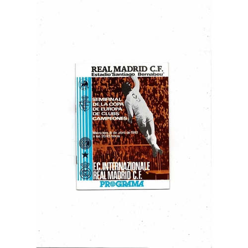 1980/81 Real Madrid v Inter Milan European Cup Semi Final Football Programme
