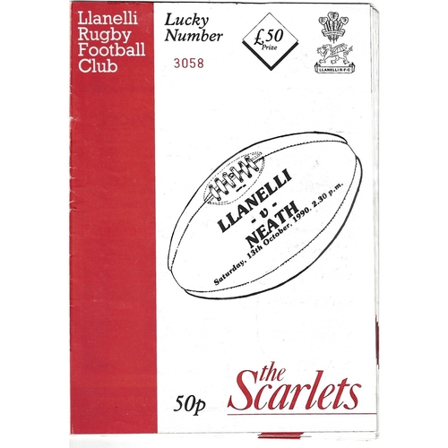 Llanelli Home Rugby Union Programmes