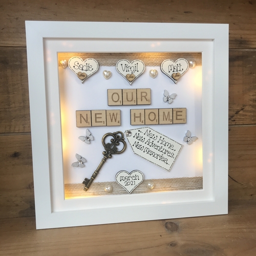 LED Our First Home frame