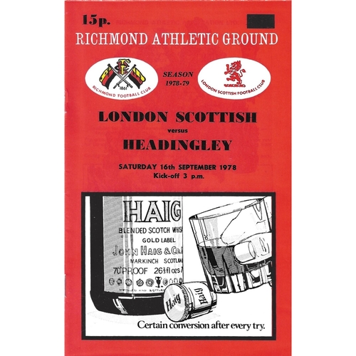 Headingley Away Rugby Union Programmes