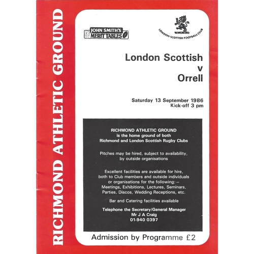 Orrell Away Rugby Union Programmes