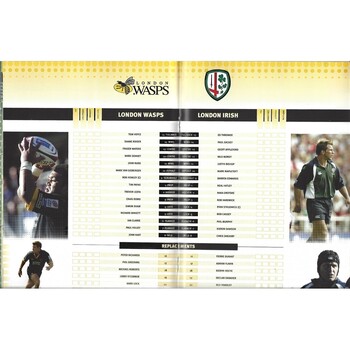 2003/04 London Wasps v London Irish Rugby Union Programme