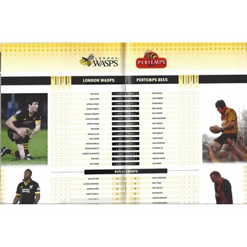 2003/04 London Wasps v Pertemps Bees Powergen Cup Quarter Final Rugby Union Programme