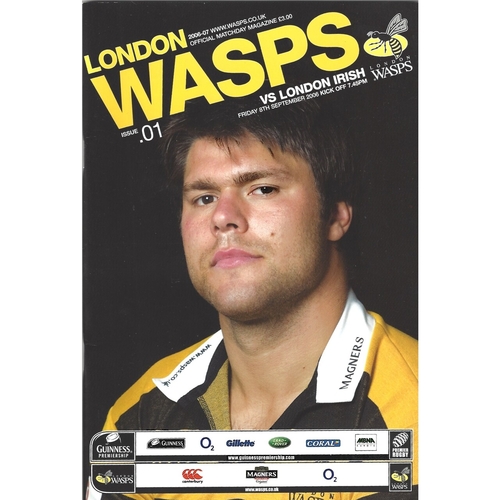 2006/07 London Wasps v London Irish Rugby Union Programme