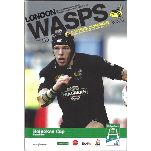 2006/07 London Wasps v Castres Olympique Heineken Cup 1st Round Rugby Union Programme