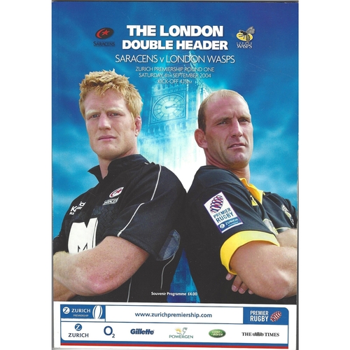 2004/05 London Irish v NEC Harlequins/Saracens v London Wasps (London double header) Rugby Union Programme