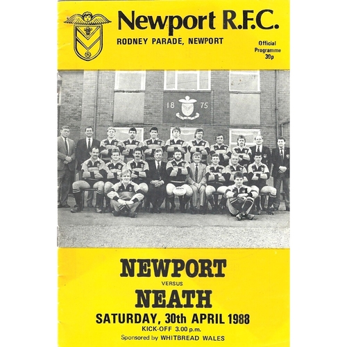 Newport Home Rugby Union Programmes