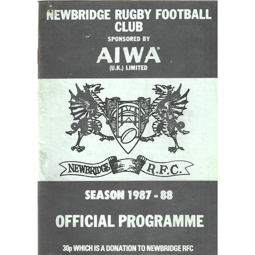Newbridge Home Rugby Union Programmes