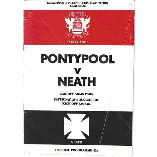 WRU Challenge Cup Semi Final  Rugby Union Programmes